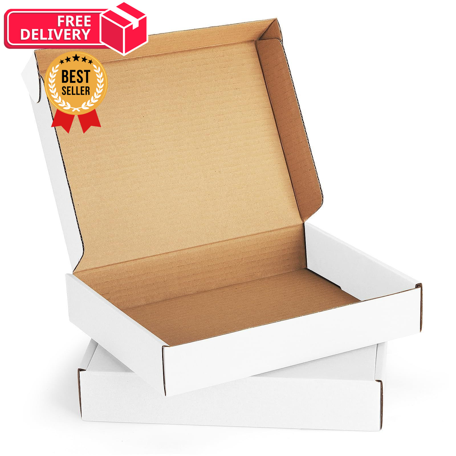Eupako 11x8x2" White Shipping Boxes Corrugated Box 11x8x2 Inches,