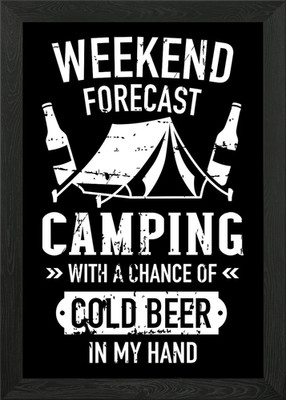 Weekend Forecast Camping C Gerahmtes Wandbild Poster Leinwanddruck Bild