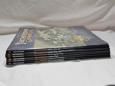 Pathfinder Adventure Path Second Darkness Volumes 1-6 w/ MIP Map Folio