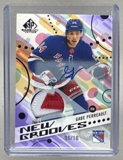 Gabe Perreault 2025 Upper Deck SP Game Used Purple New Grooves RC Patch Auto /10