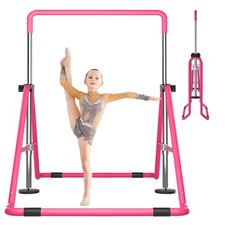 Gymnastics Bar, Adjustable Height Gymnastic Horizontal Bars, Kids Folding Exp...