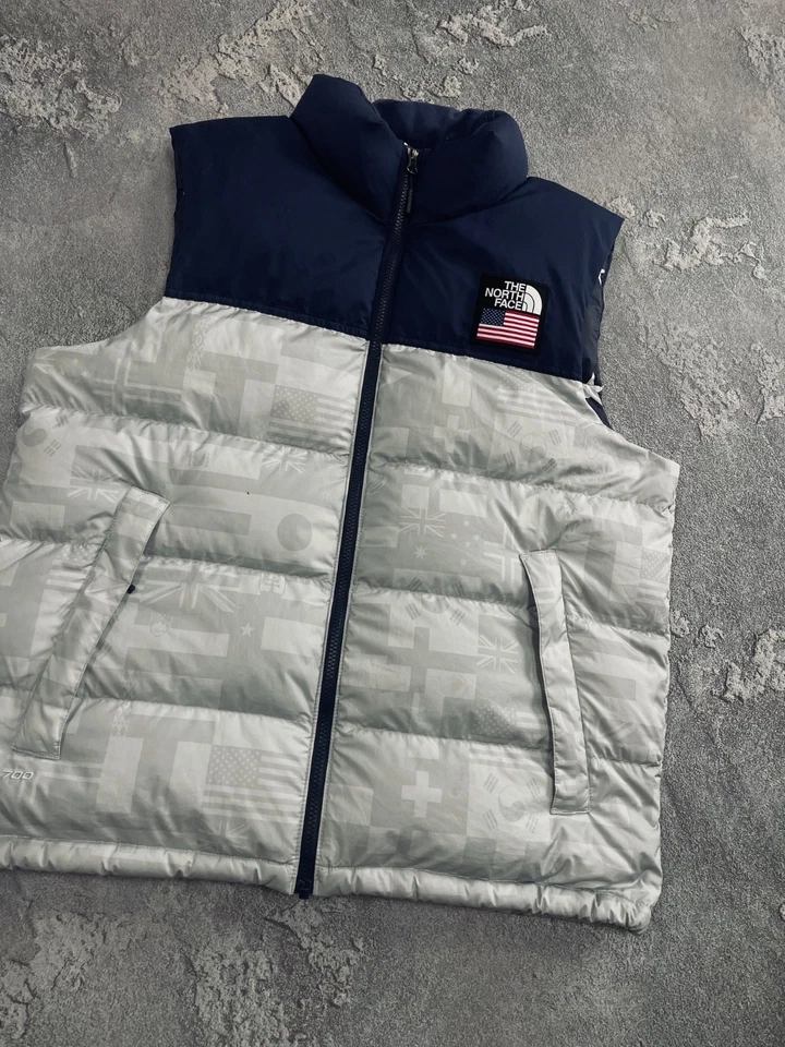 The North Face 2018 USA Olympic IC Nuptse Down 700 Puffer Men's Vest Size L - Image 2 of 4