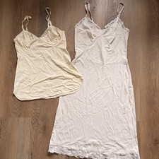Vintage Shadowline Slip Size 34 Camisole  Full Top Slip Cream  Ivory