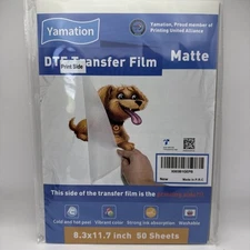 Yamation DTF Transfer Film Matte 8.3x11.7 Inch 50 Sheets Cool & Hot Peel A4 NEW