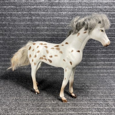 Vintage Kid Kore Stable Champions 11'' Plastic Horse White w/ Gray Hair Mane 1993