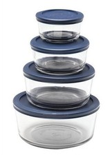 Glass Food Storage Containers W/ Lids 8 Piece Set