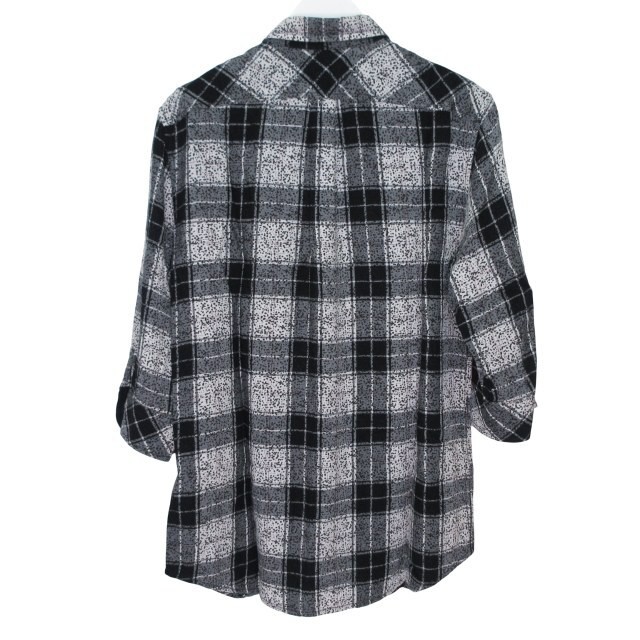 Diesel Men’s S Black Check 3/4 Sleeve Shirt Chest Pocket Cotton