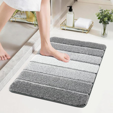 Plush Bath Mat Non Slip Absorbent Washable Microfiber Bathroom Rug