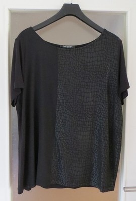 Damen schwarze T-shirt mit rundem Hals, von  Betty Barklay, Große 46
