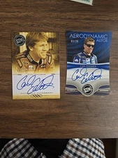 (2) CARL EDWARDS AUTOGRAPHS 2008 LEGENDS 16/75 &2013 PRESS PASS AERO. AUT0 3/20