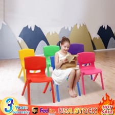 6Pcs Stackable School Chairs, Kids Plastic Stack Chairs, 6 Pcs Classroom Chairs