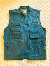 Banana Republic Unisex Green Utility Vest Full Zip Stand-Up Collar Size L