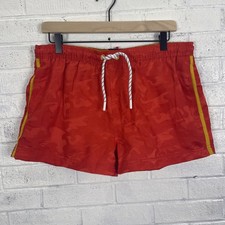 AussieBum Surf Swim Trunks Mens Size L Red Camo Mesh Lined Beach Drawstring