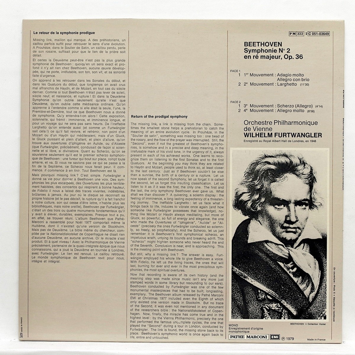 WILHELM FURTWANGLER ⸺ BEETHOVEN symphony no.2 ⸺ EMI References