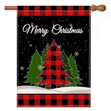 Christmas Garden Flag, Christmas Flags 28 X 40 Double Sided, Winter Garden Red B