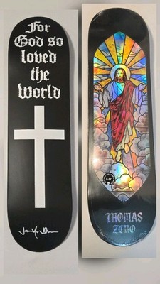 SIGNED Zero x Jamie Thomas God So Loved Skateboard Deck + Jesus