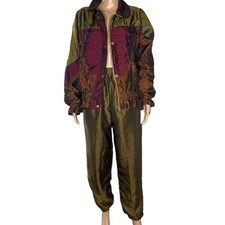 Multicolor floral pattern artistic nylon jacket with...