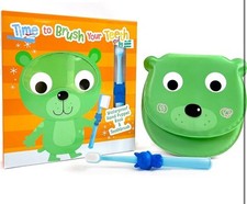Time to Brush Your Teeth Children  s Waterproof Hand Puppet Book  Toothbrush Set