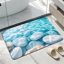 Minicoco Diatomite Bath Mat Super 40 x 60 cm (Rectangular), Pebble Pattern 1