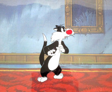 1995 SYLVESTER CAT tweety Warner Brothers WB ORIGINAL PRODUCTION CEL drawing