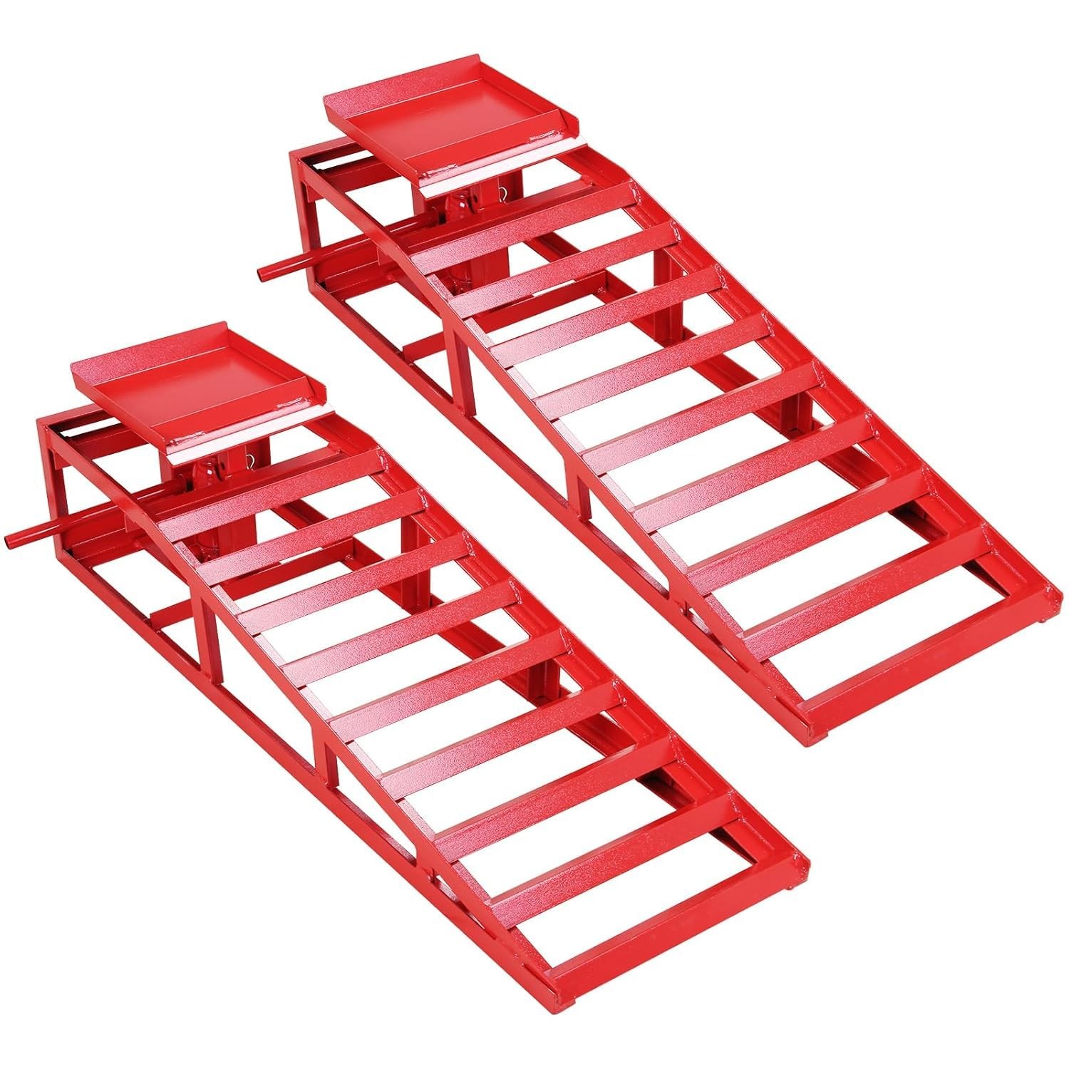 📶2 Packs Hydraulic Car Ramps 11000Lbs/5T Capacity Low Profile Car Lift Service 