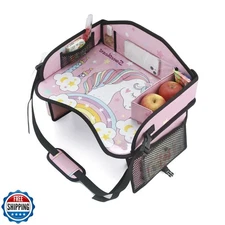 PandaEar Kids Travel Tray for Car Seat, Unicorn Lap Tray for Girls with Table