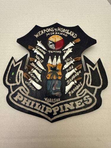Vintage Souvenir Weapons Of Moroland Minbanro Philippines Wall Plaque