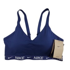 Nike Women's Indy Sports Bra Size L Training Navy Blue Medium Support Dri Fit