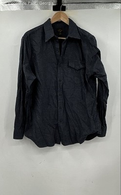 J.Crew Plaid Button Down Shirt Men's Large Blue Cashmere Blend