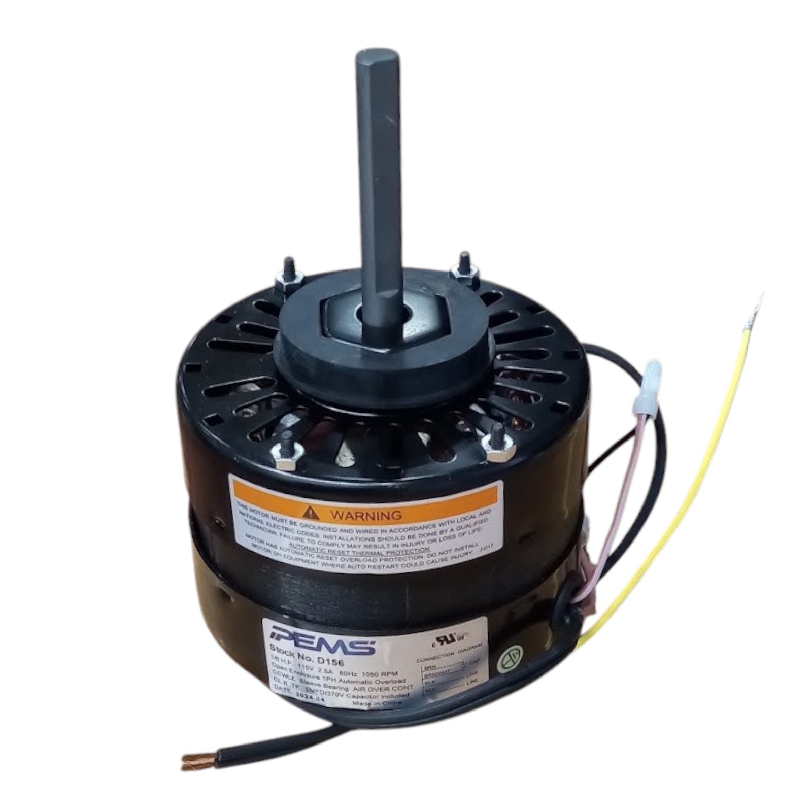 D156 for Fasco 71510127 1/6 hp 1050 RPM CW 5" Diameter 115V Furnace Blower Motor