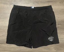 Vintage Umbro Shorts Mens Medium Black Nylon 6 Lined Soccer USA