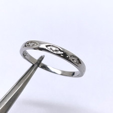 9ct Gold Diamond Size O 9k White Gold Hallmarked 2.5mm Band Dress Ring