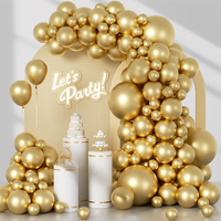 Luftballon Girlande Gold, 129 StüCk Gold Luftballons Girlande Set, Metallic Late