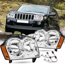 2pcs Headlights Assembly Set For 2005 2006 2007 Jeep Grand Cherokeewk Laredo L