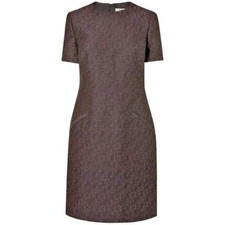L.K. BENNETT Belvis navy blue & orange tweed short sleeve dress - UK 6 - £250