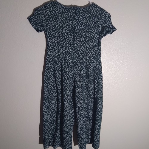 Jazz Kids Girl's Dark Green White Size 7 Jumpsuit Lined Wide Legs Short Sleeves - Picture 8 of 12