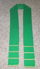 OFFICIANT PASTOR CLERGY STOLE GREEN HAND MADE SHIMMERY DETAIL