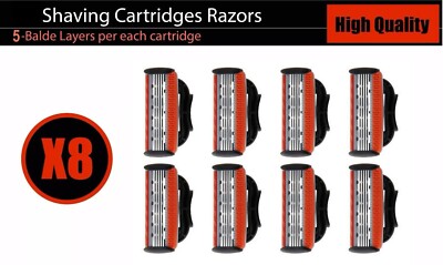 8 Shaving Razor Cartridges Blade compatible with gillette fusion proglide power