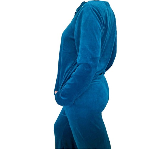 Rebecca Malone Tracksuit Pants Set Velvet Velour Teal Vintage Full Zip Sz Large - Picture 2 of 11