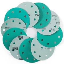 50 Pack Orbital Sanding Discs 40-800 Grit 5 Inch 9 Holes Hook and Loop Adhesive