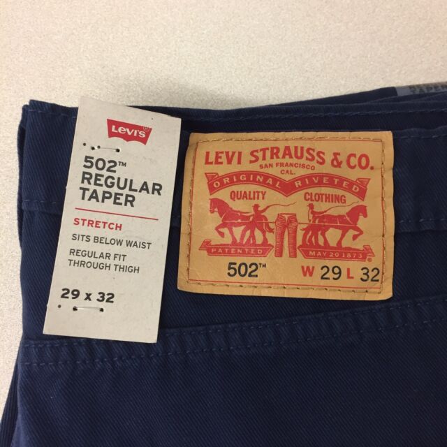 Men's Levi's 502 Regular Taper Fit Stretch Jeans Dark Blue 29x30 