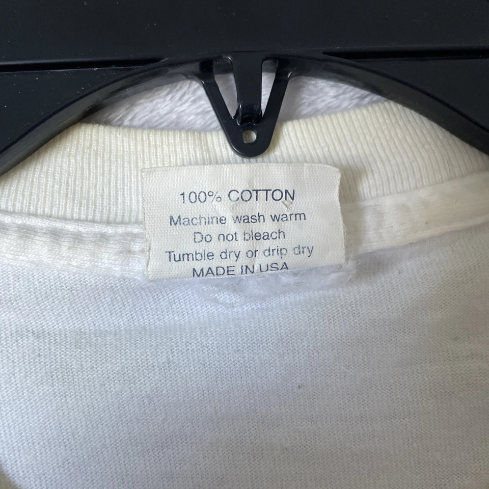 Camiseta Reyn Spooner Hombre Blanca Gráfica XL Algodón Vintage Años 90 Manga Corta Crew Foto 4 de 4