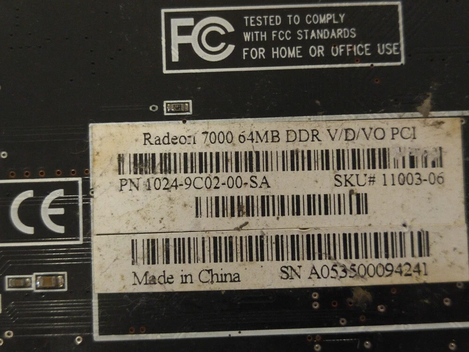 Video Graphic Card For Radeon 7000 64MB DDR V/D/VO PCI 1024-902-00-SA - Image 3 of 4