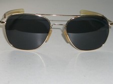 58-20 5 1/2" RANDOLPH ENG USA SMOKEYGRAY GLASS ORIGINAL PILOT AVIATOR SUNGLASSES