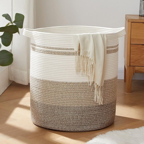 80L Laundry Baskets Hamper with Handles,Decorative Basket for Living