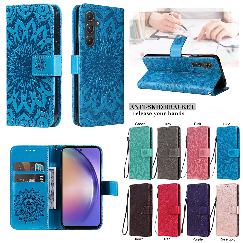 Leather Wallet Card Holder Phone Case for Samsung A55 A35 A25 A15 A05S M54-image