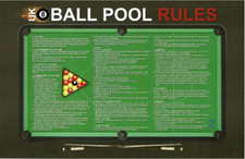 OFFICIAL POOL GAME RULES POSTER UK BRITISH 8 BALL ENGLISH TABLE SIGN PRINT A3 A4