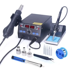 WEP Digital Soldering Iron Kit With Desoldering Hot Air Rework Station Suction