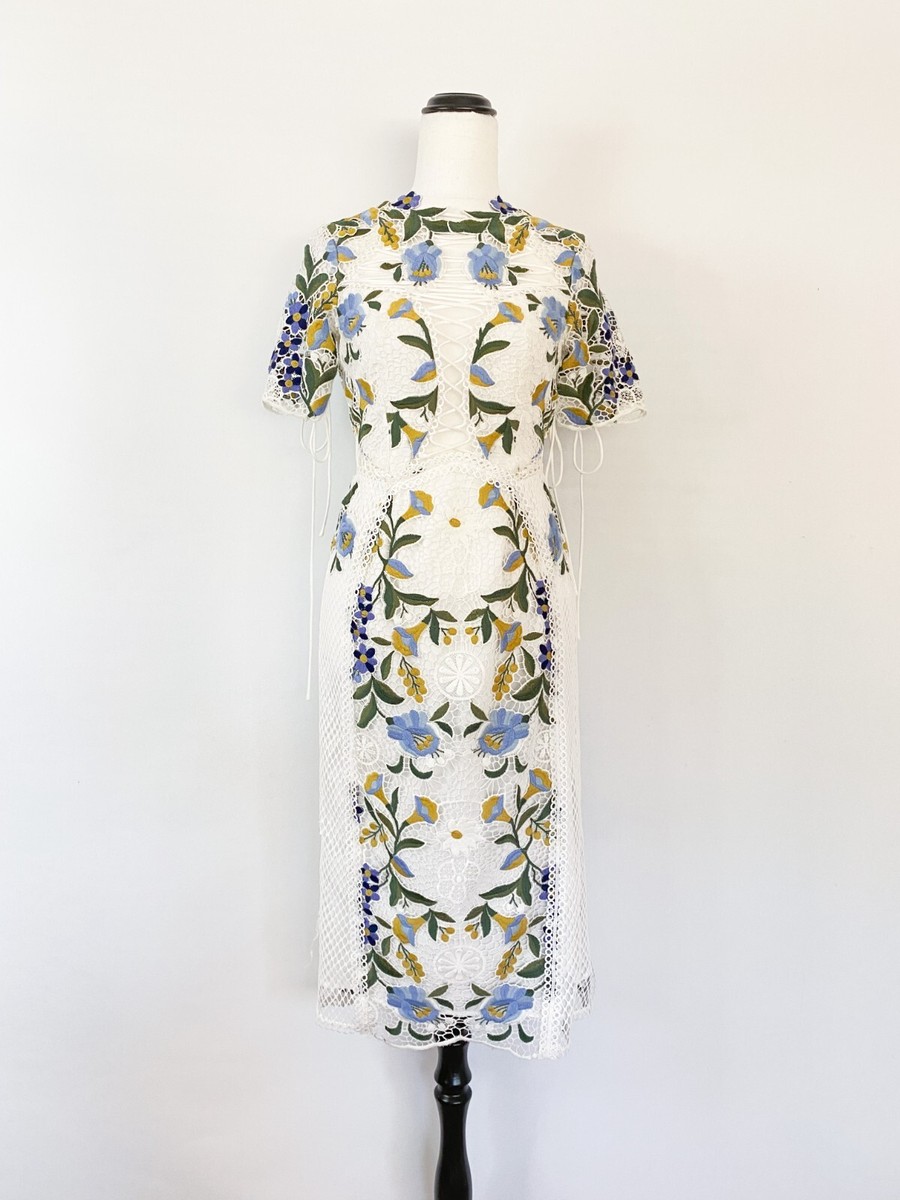 NWOT ($599) THURLEY embroidered lace Vasette midi dress sz 6 / event formal  | eBay Australia