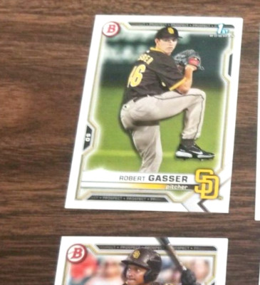 ROBERT GASSER 2021 BOWMAN DRAFT CARD BD-78 BREWERS/PADRES (FIRST ROOKIE BASE)